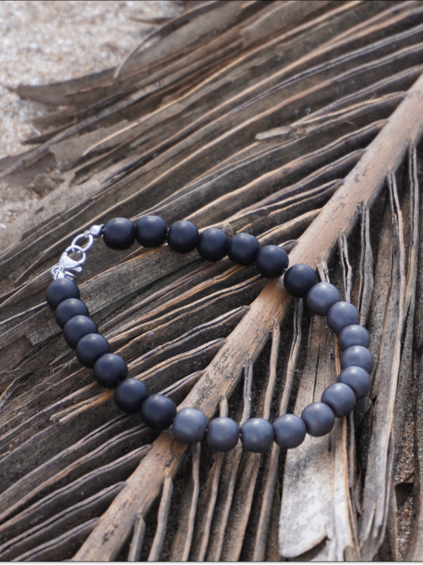 Pulsera Grey - Hematite gris mate y Onix negra mate