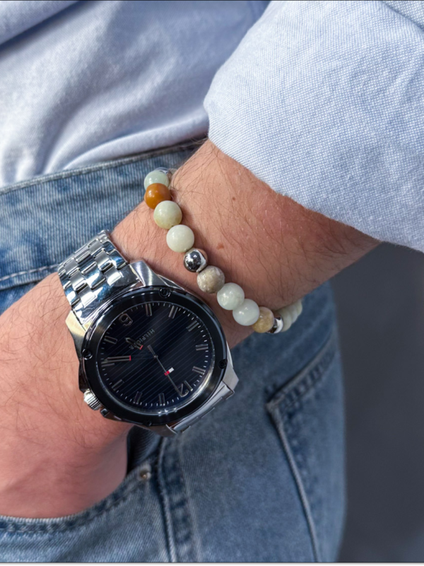 Pulsera Poseidon / Amazonita y Acero Quirúrgico