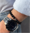 Pulsera Drift / Onix y Detalle en Acero quirurgico