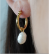 Aros Argollas Single Pearl Perla de rio
